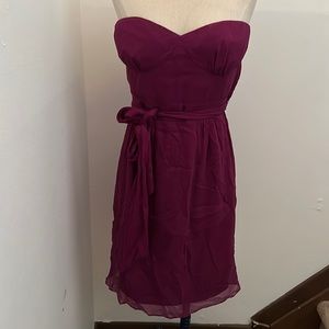J Crew Silk Spiced Wine Bridesmaid Dress Size 14